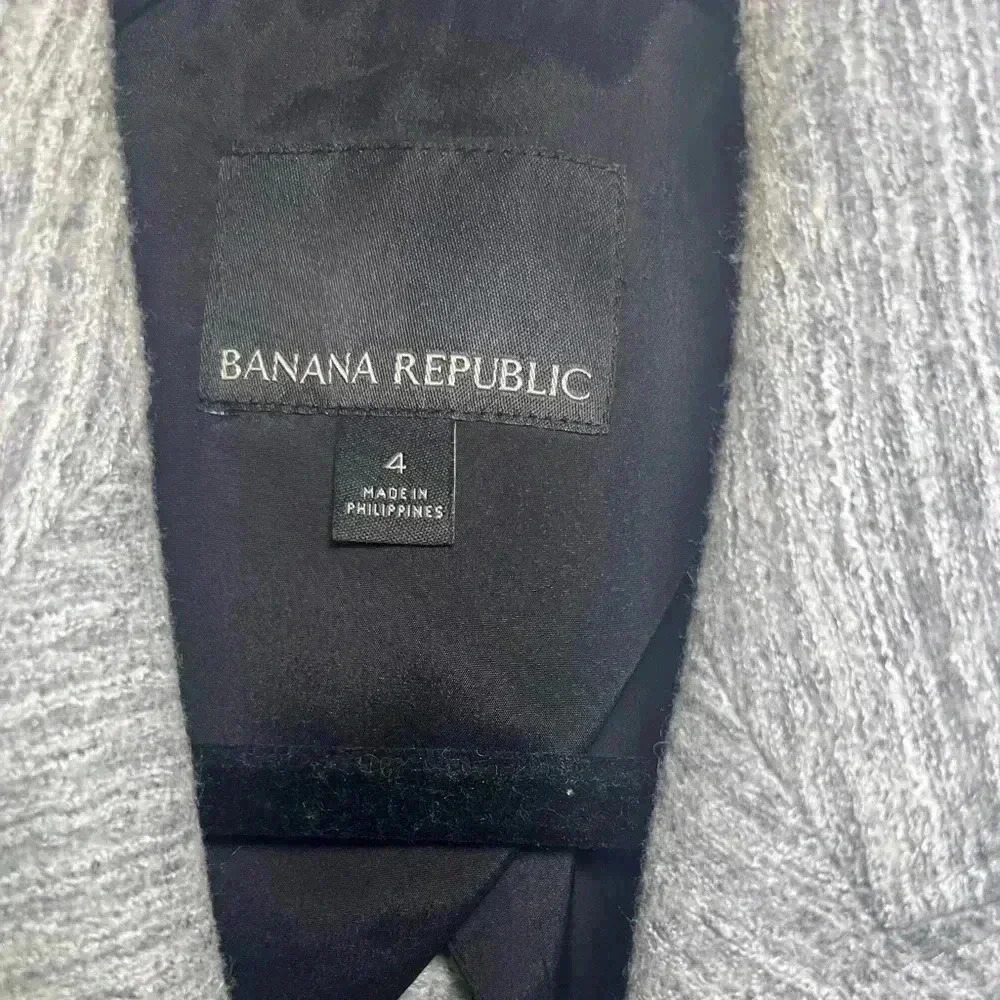 Banana Republic One Button Wool & Spandex Boucle Gray Blazer - Picture 7 of 10